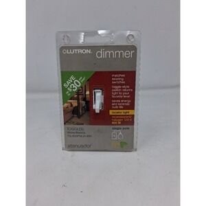 Lutron Toggler White Single Pole Dimmer Switch w/ Locator Light TG-600PNLH-WH. Z